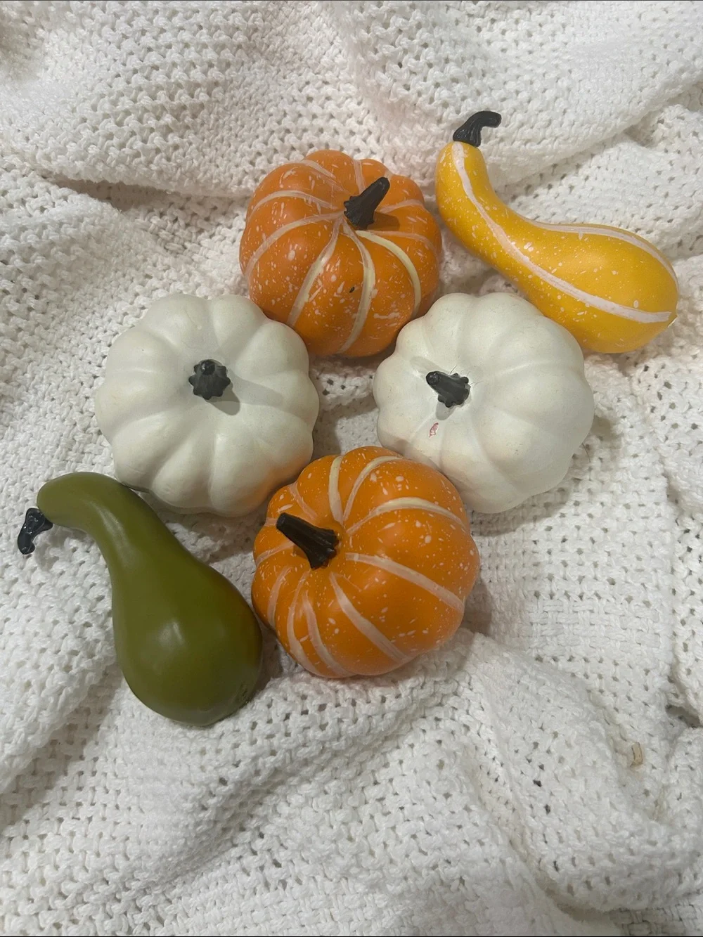 Rustic Fall Harvest Decorative Basket with Orange, White & Faux Pumpkins